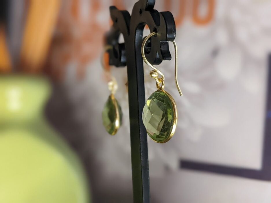 green stone earrings