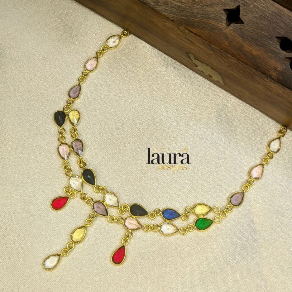 multicolour stone necklace