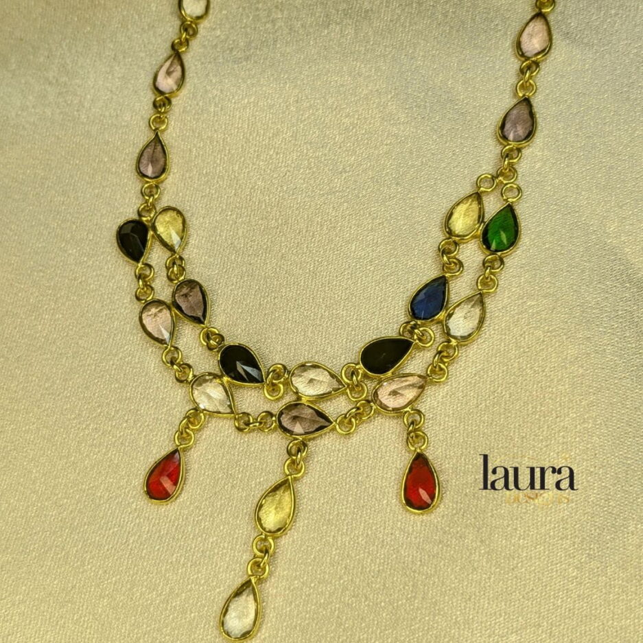 multicolour stone necklace