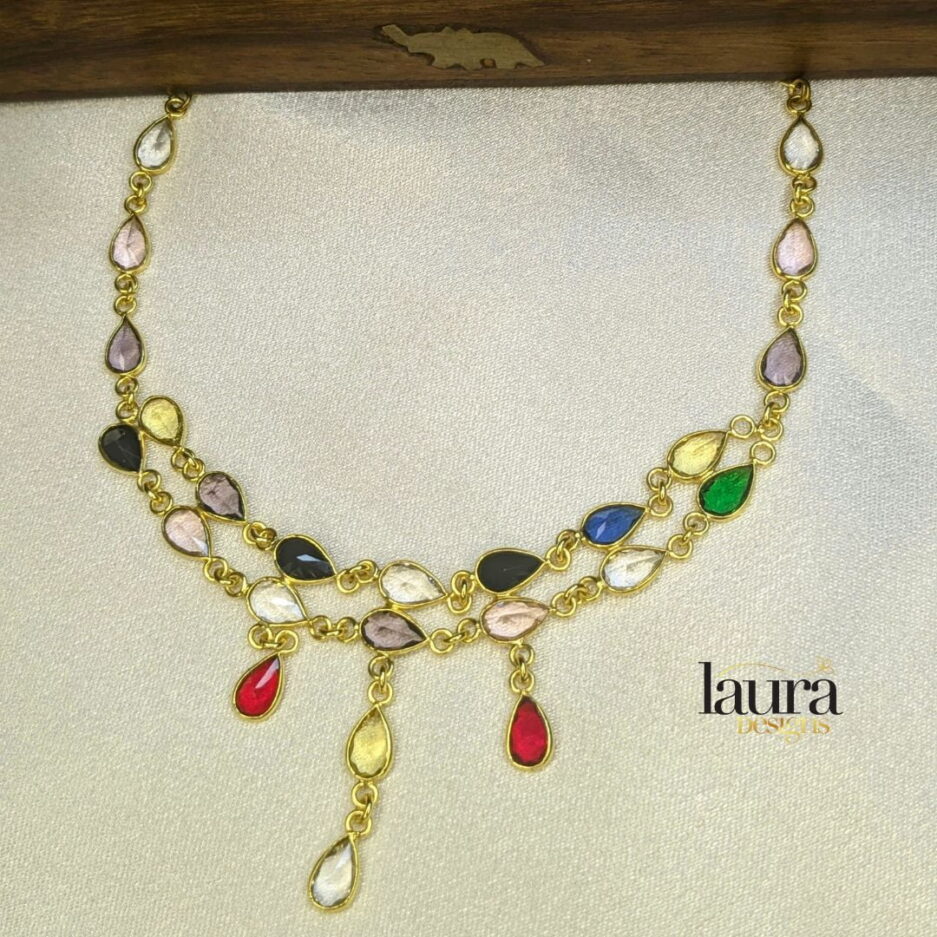 multicolour stone necklace