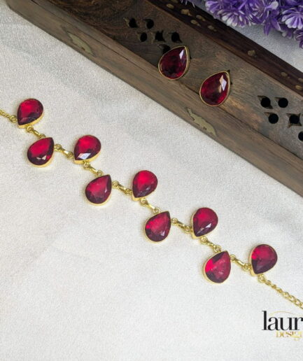 red stone necklace