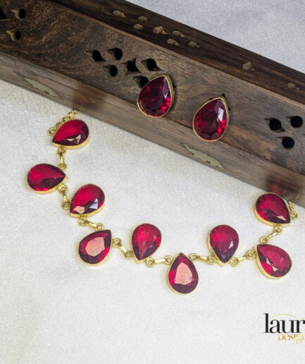 red stone necklace