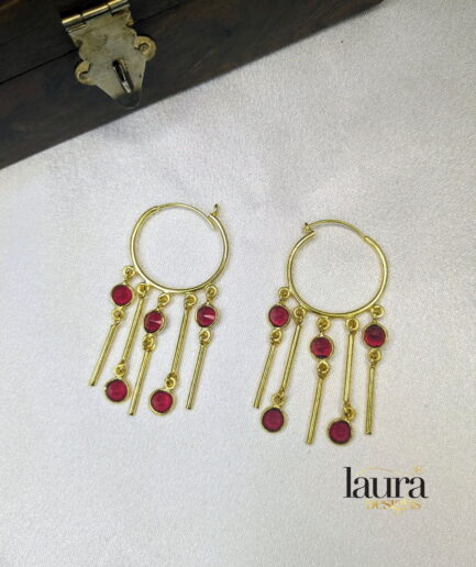 red stone earrings