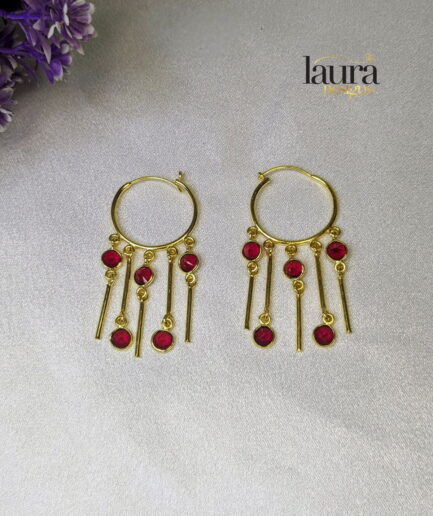 red stone earrings