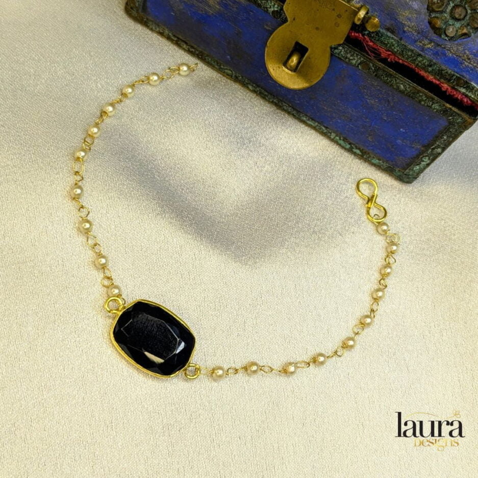 black stone pearl bracelet