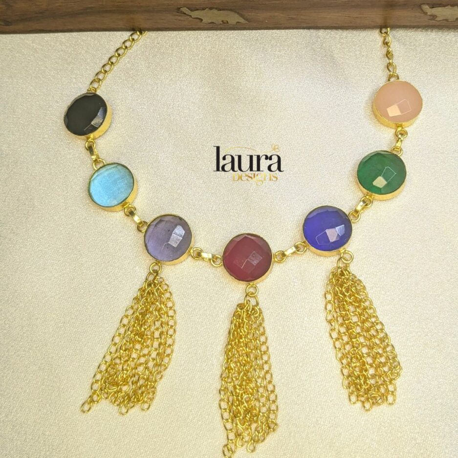 multicolour stones necklace