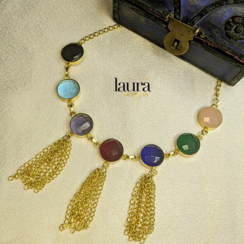 multicolour stones necklace