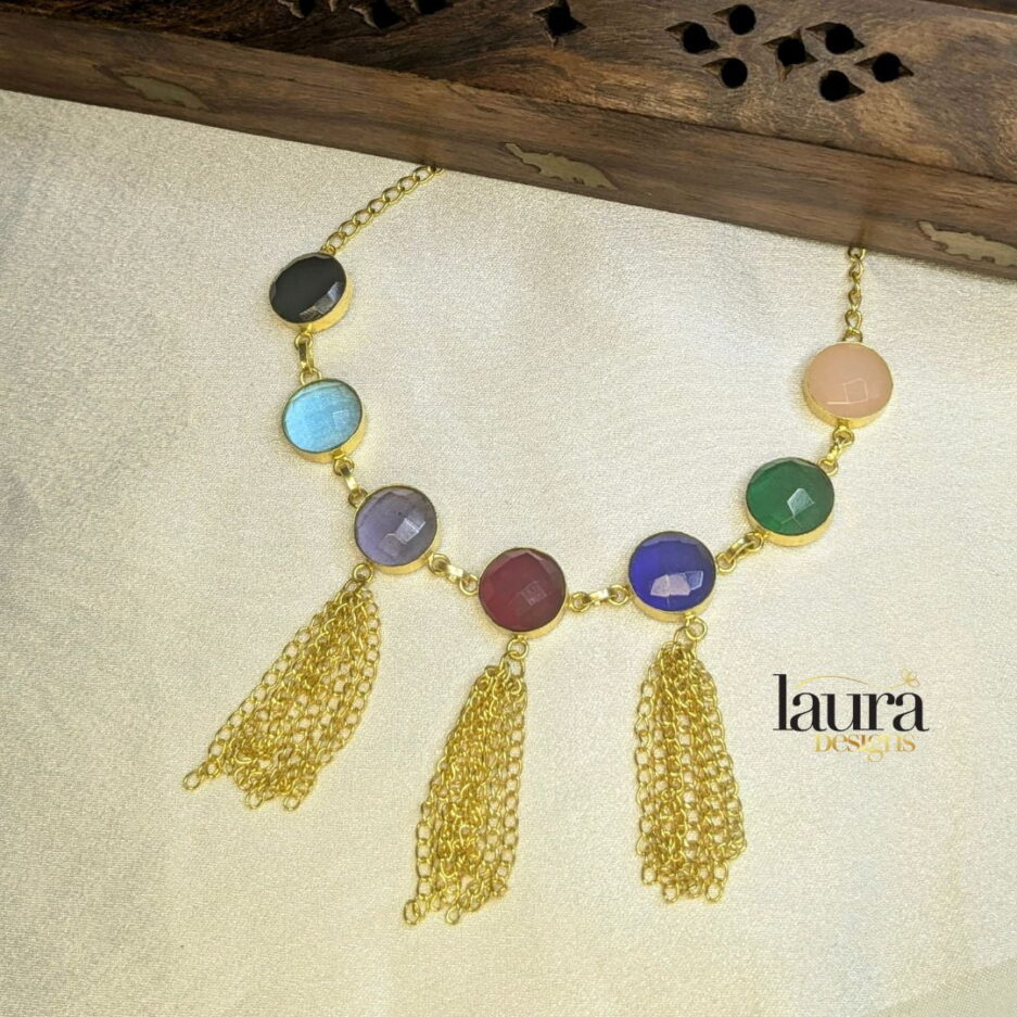 multicolour stones necklace