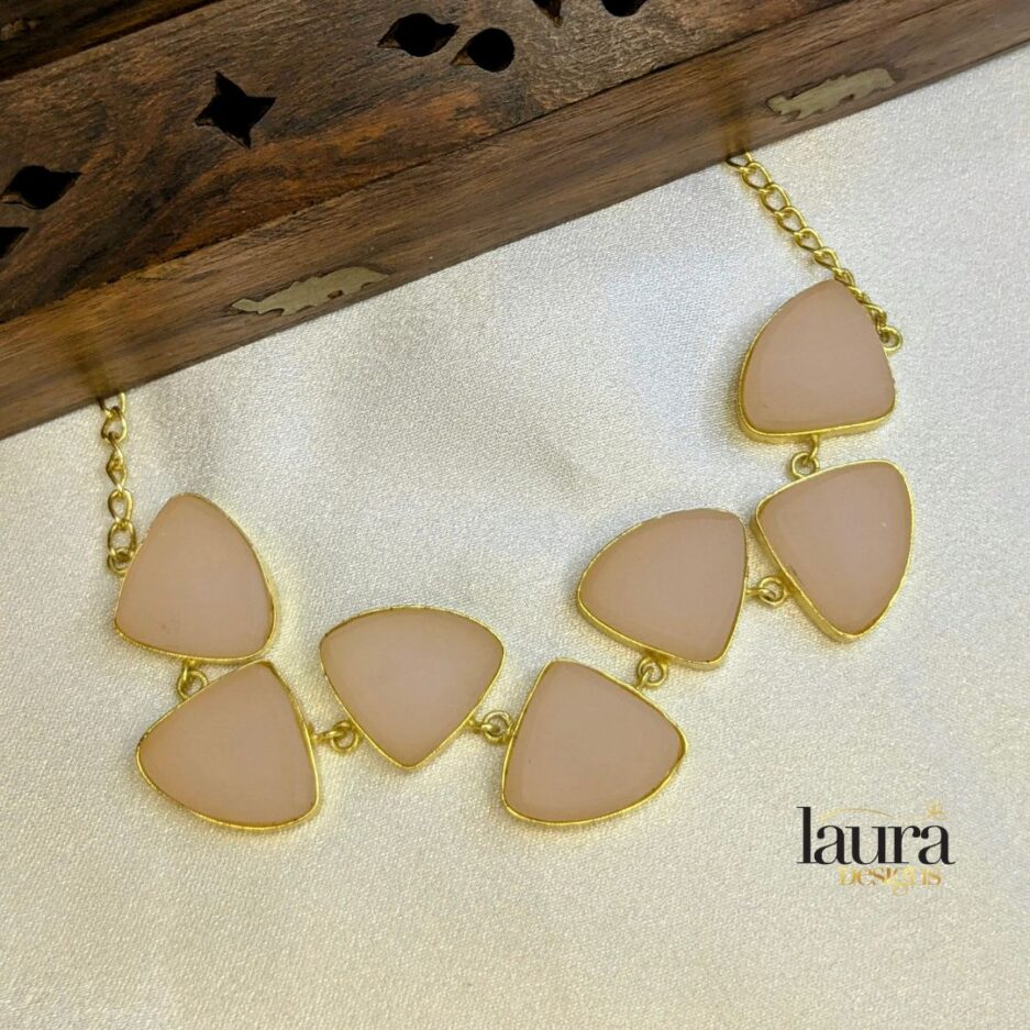 light pink stone necklace