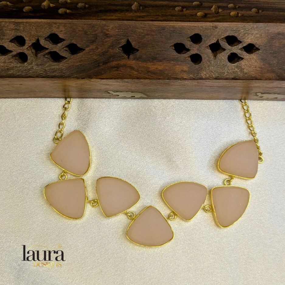 light pink stone necklace