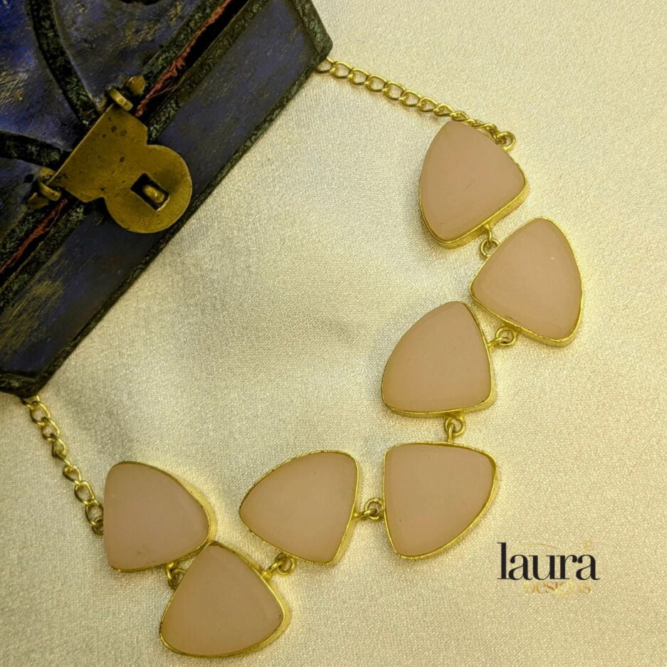 light pink stone necklace