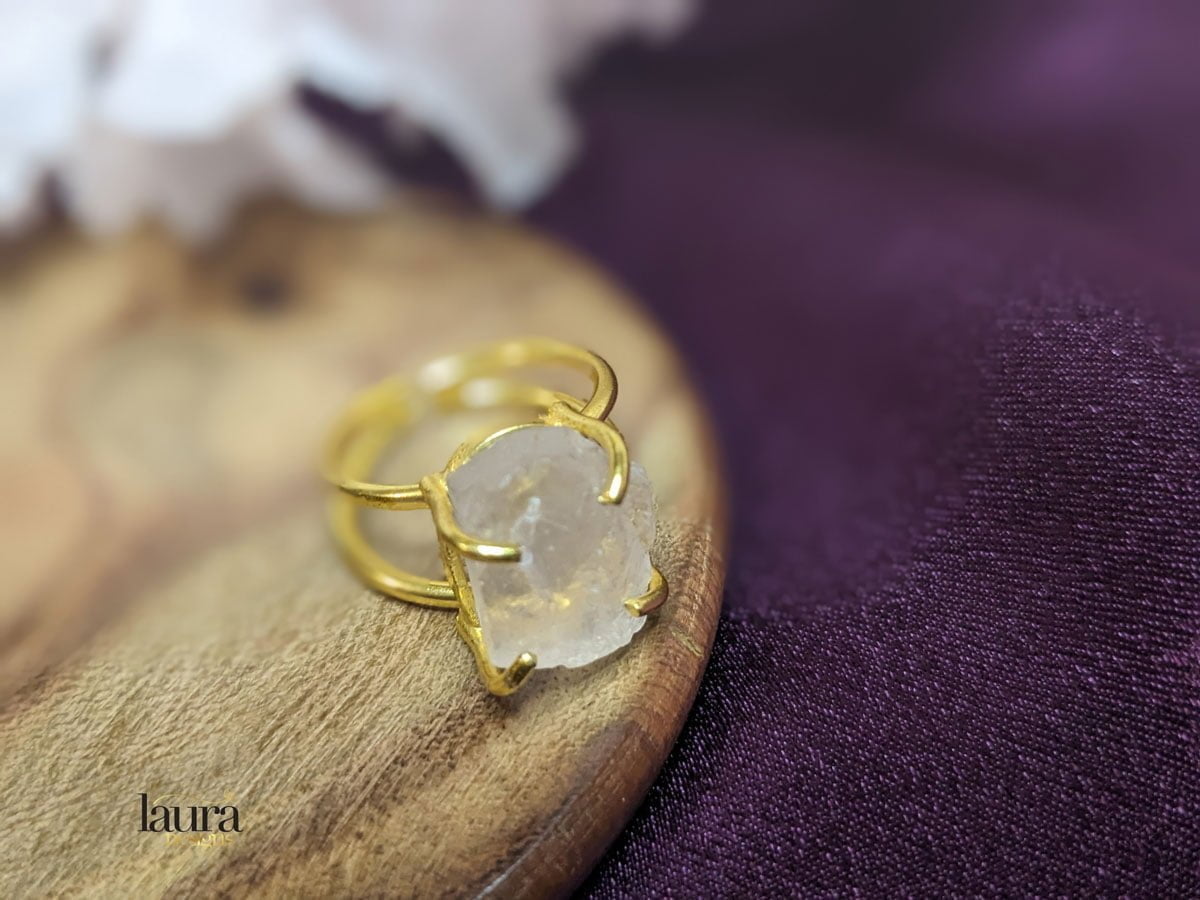 Light yellow hot sale stone ring