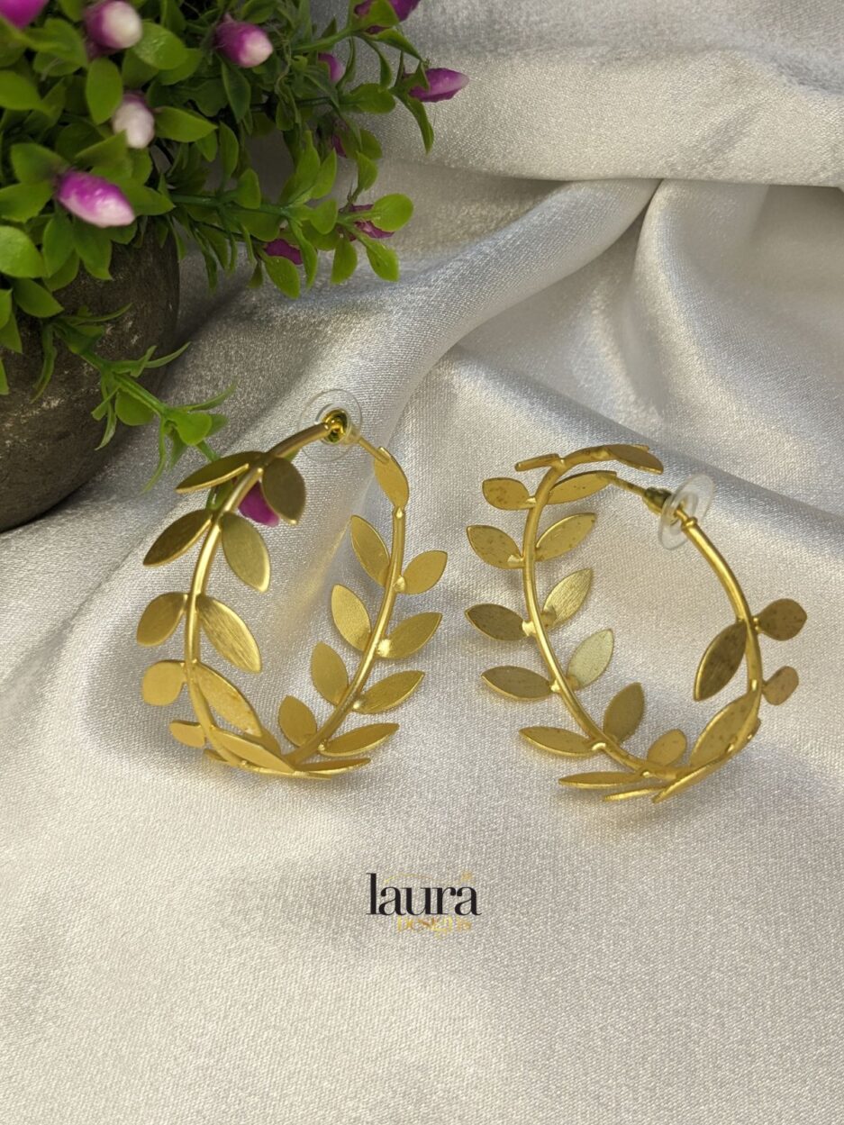 golden leaf earrings