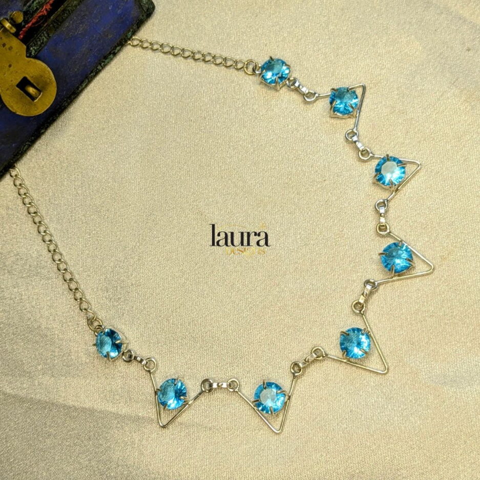 blue silver necklace