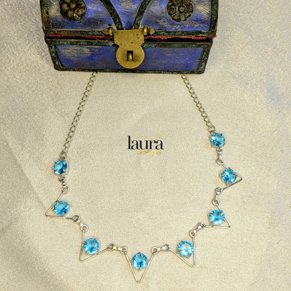 blue silver necklace