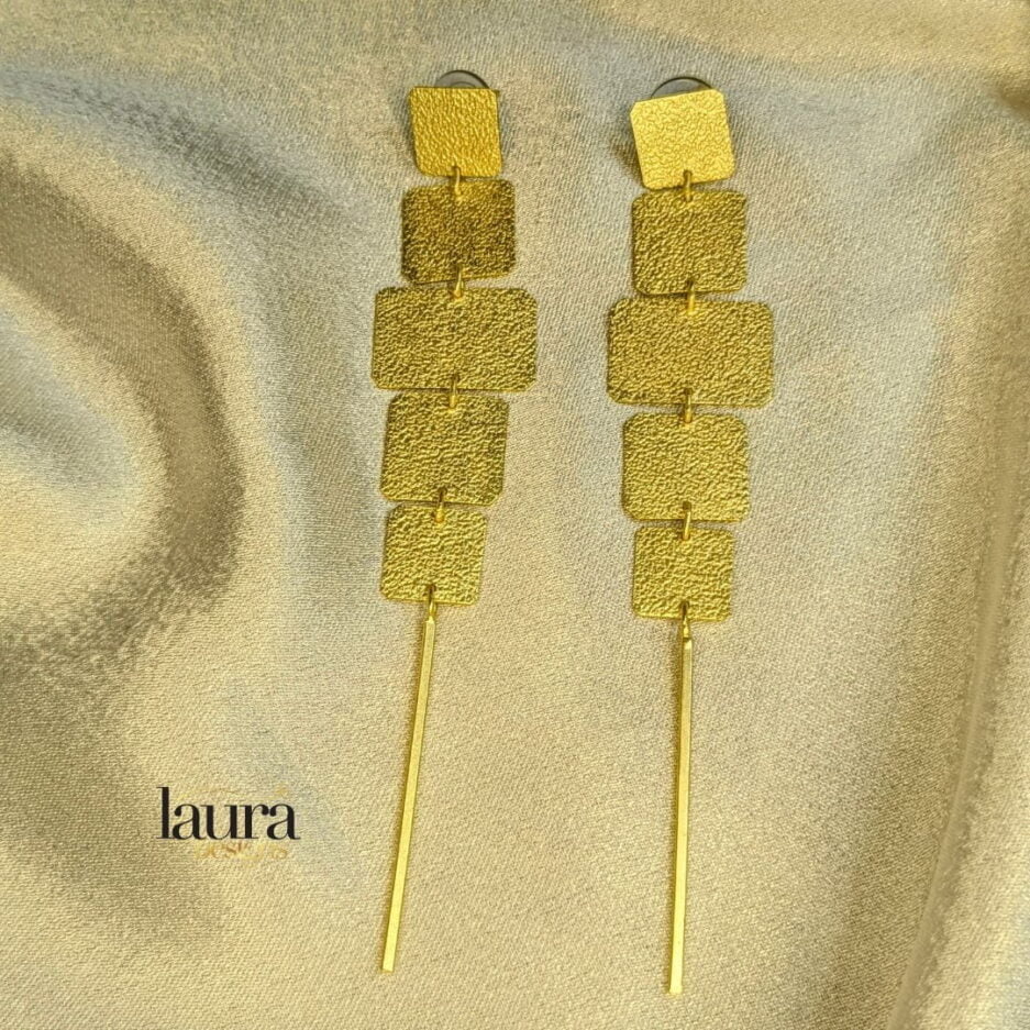 golden long earrings