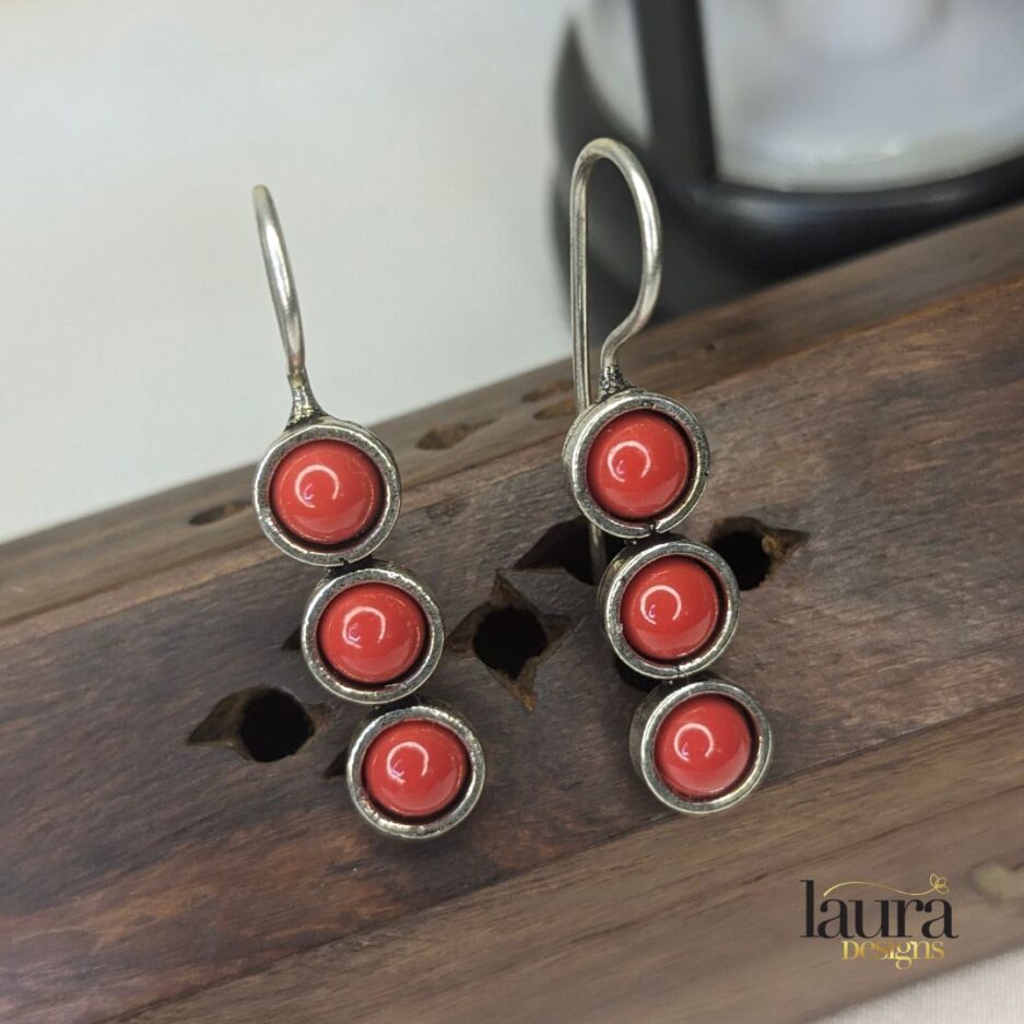 orange stone earrings