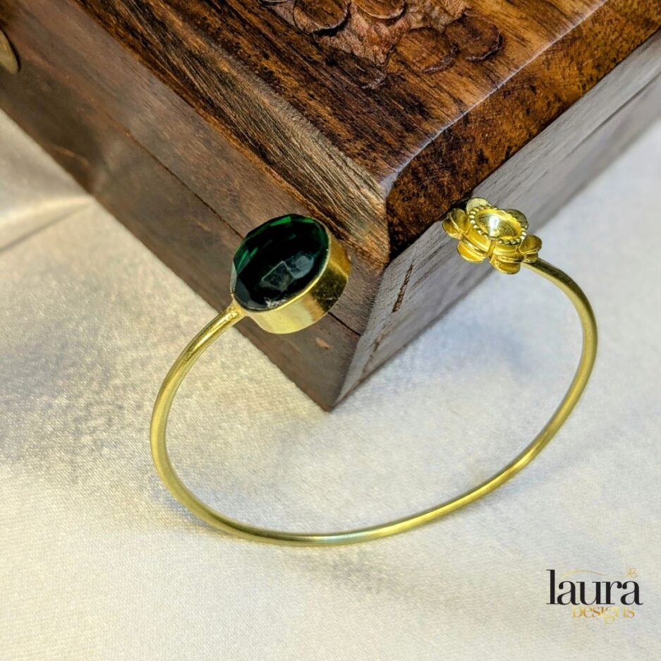 green stone bangle