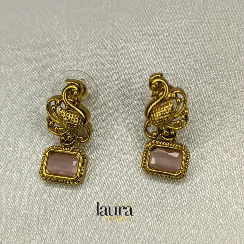 pink stone necklace set