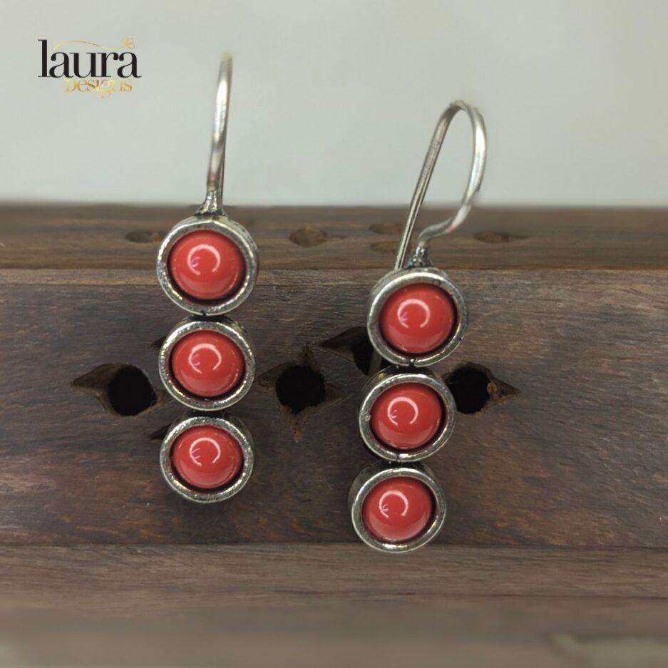 orange stone earrings