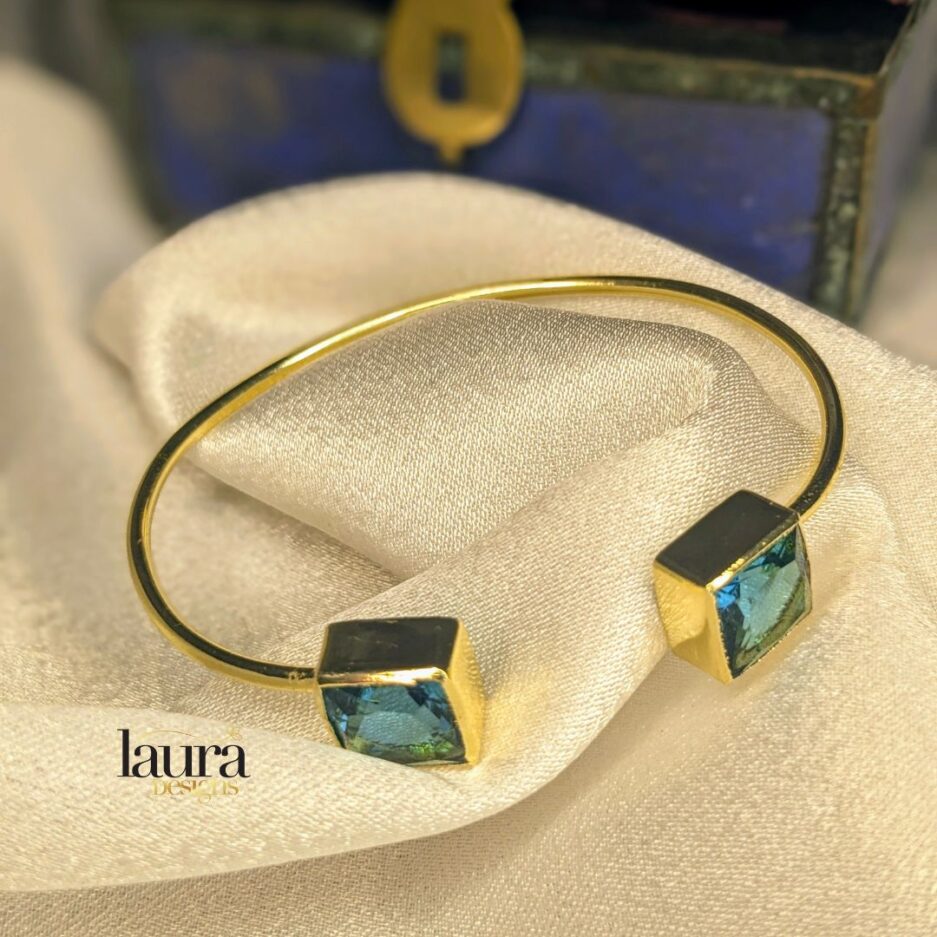 aqua blue stone bangle