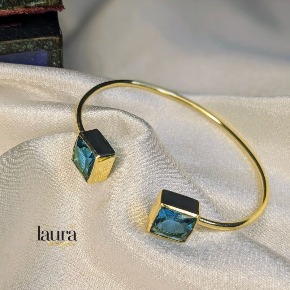 aqua blue stone bangle