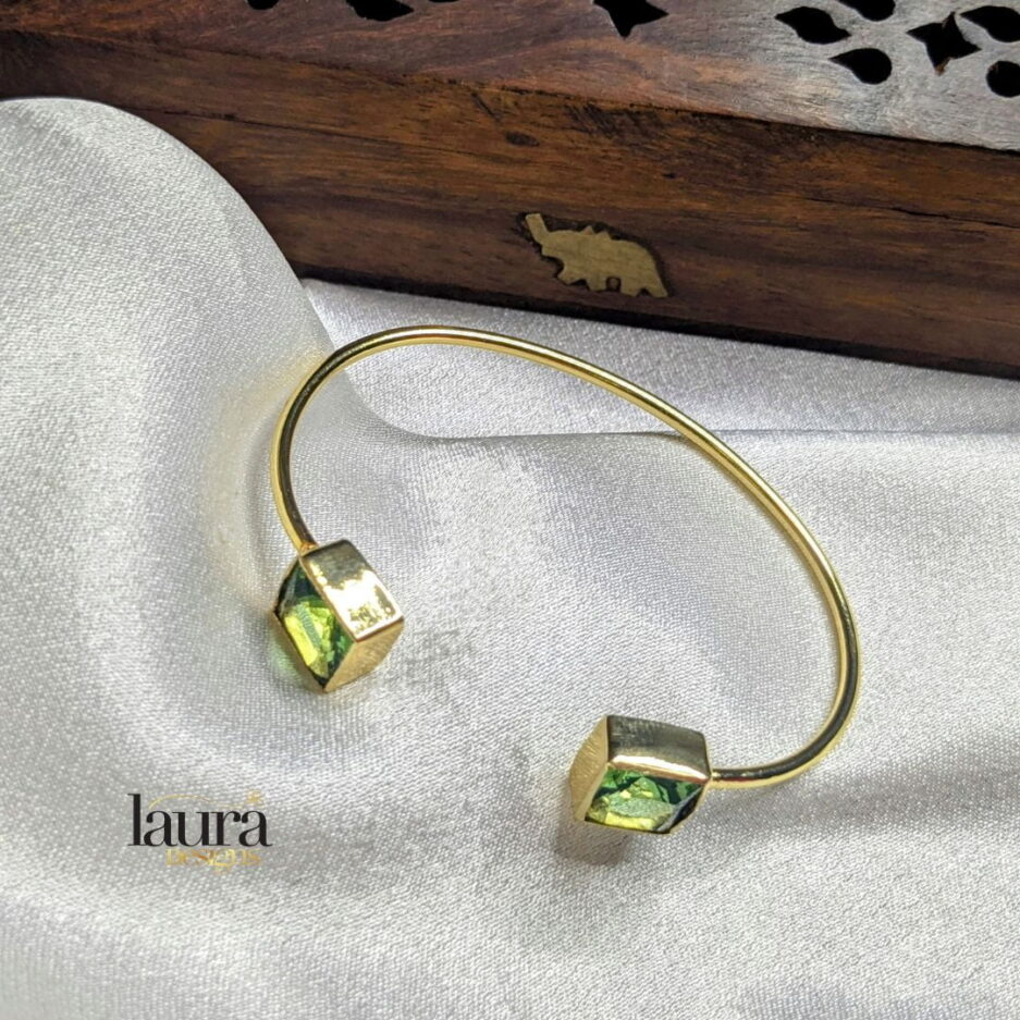 green stone bangle