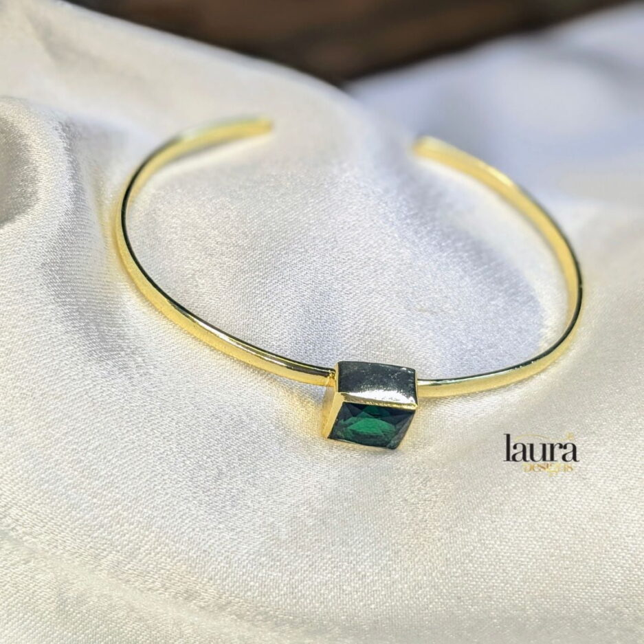 green stone bangle