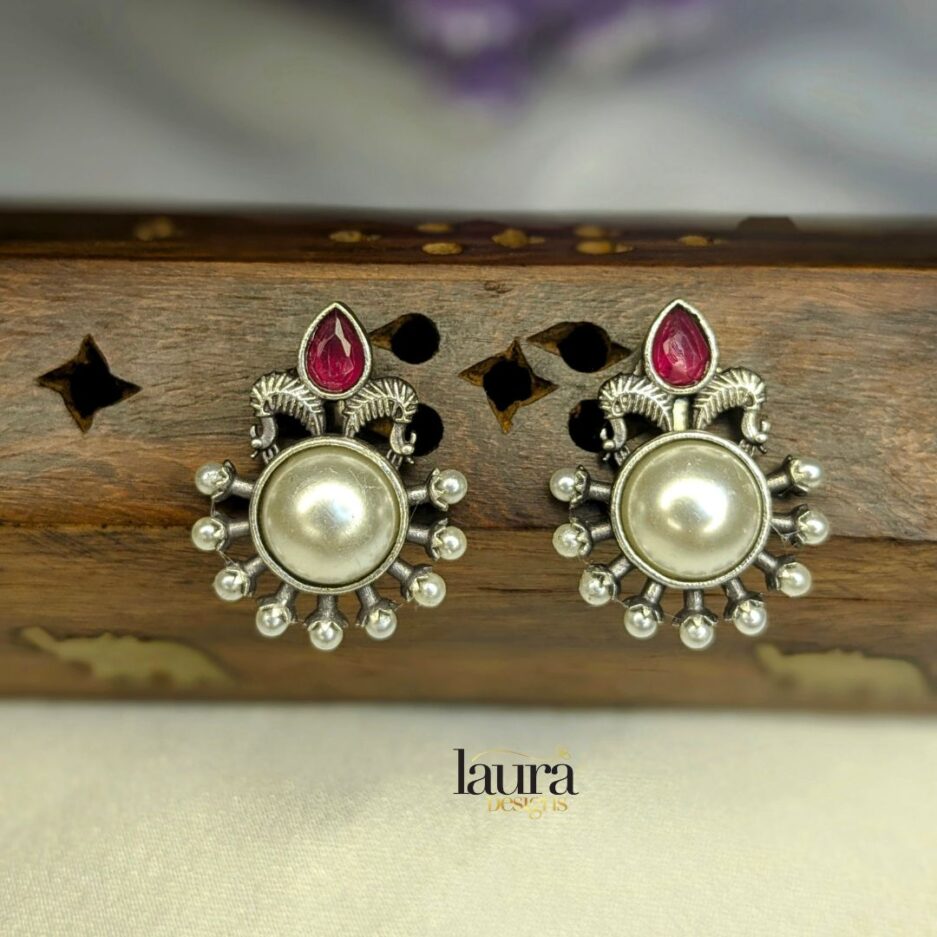 pearl stud earrings