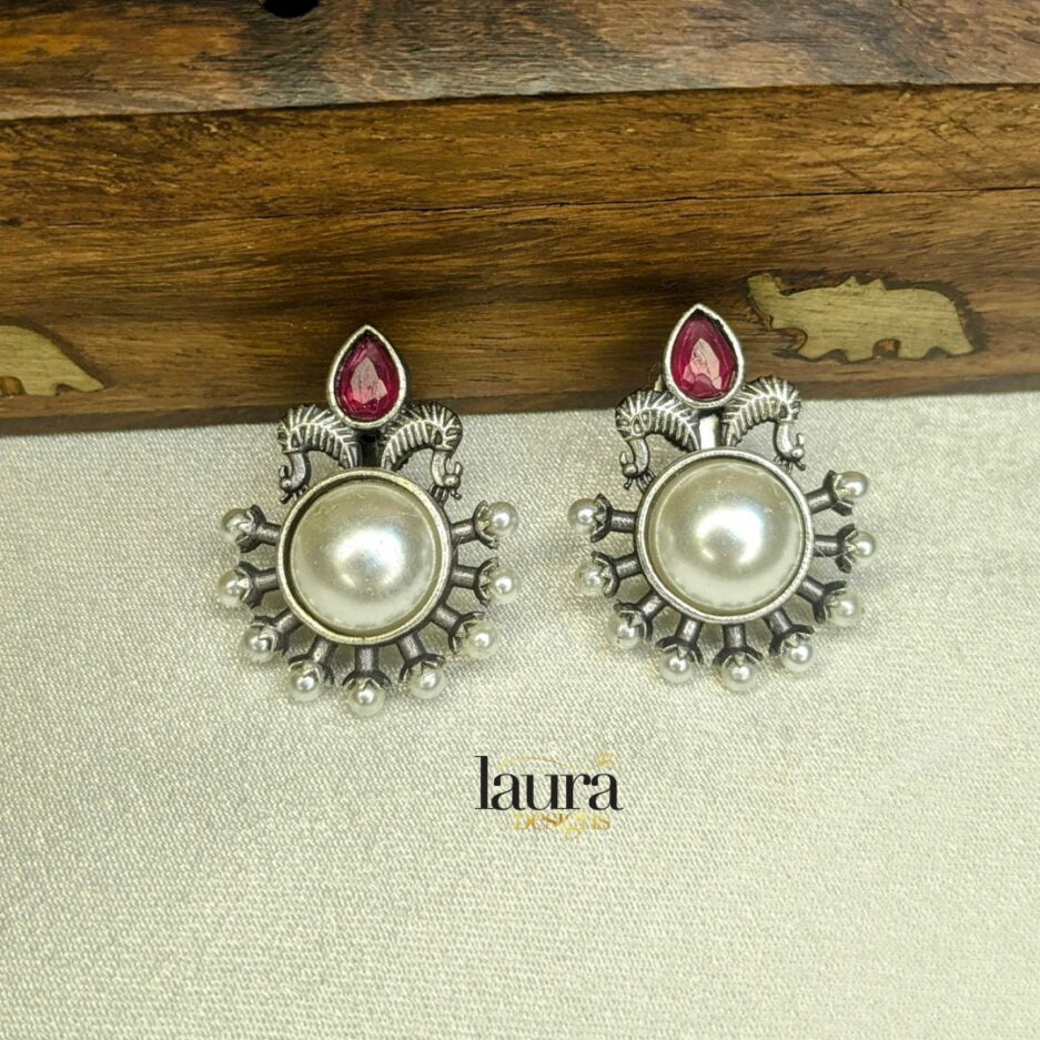 pearl stud earrings