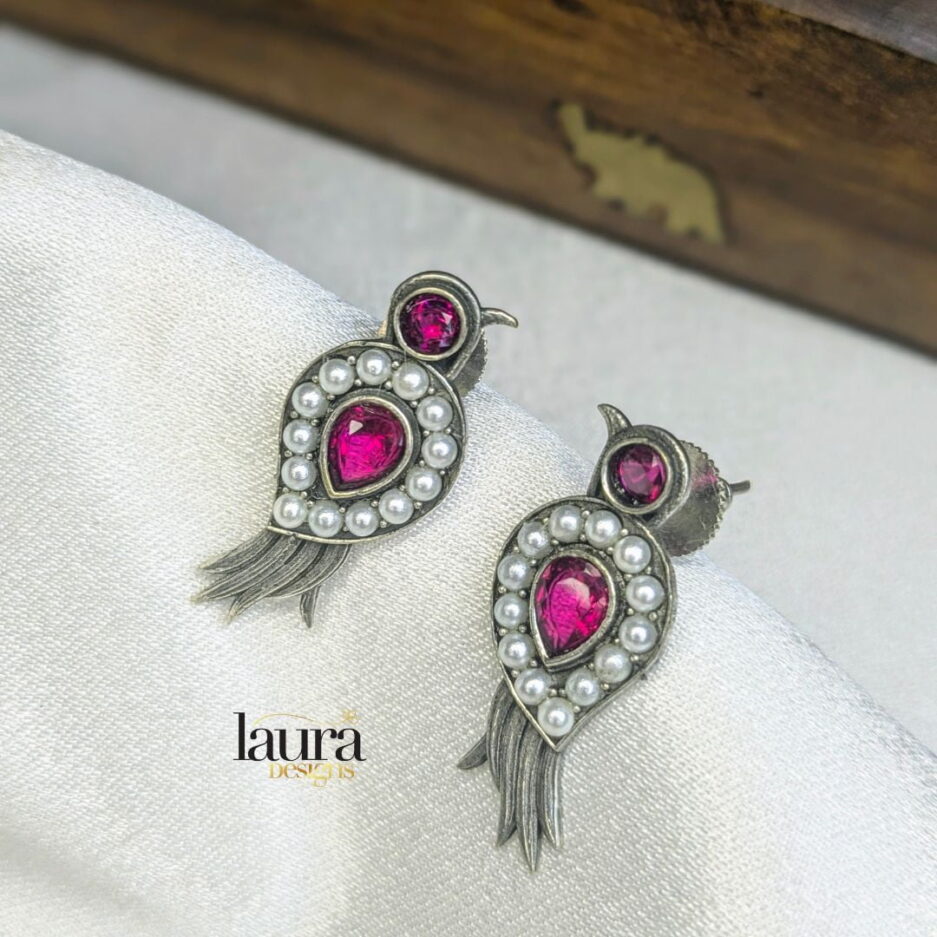 pink stone earrings