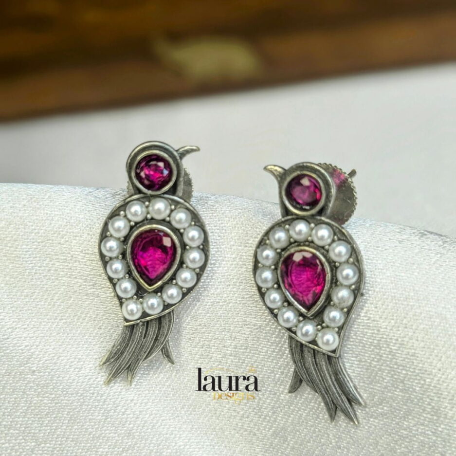 pink stone earrings