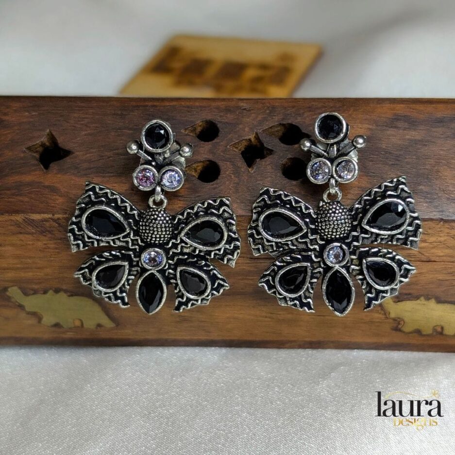 black stone earrings