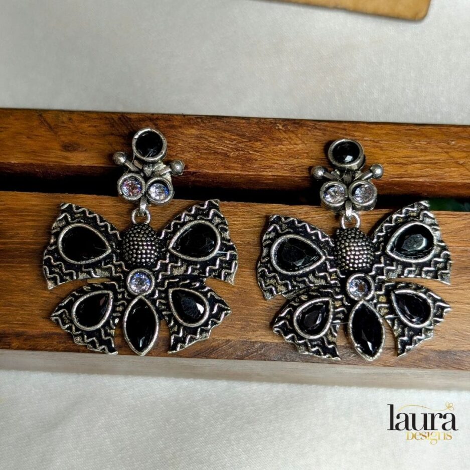 black stone earrings