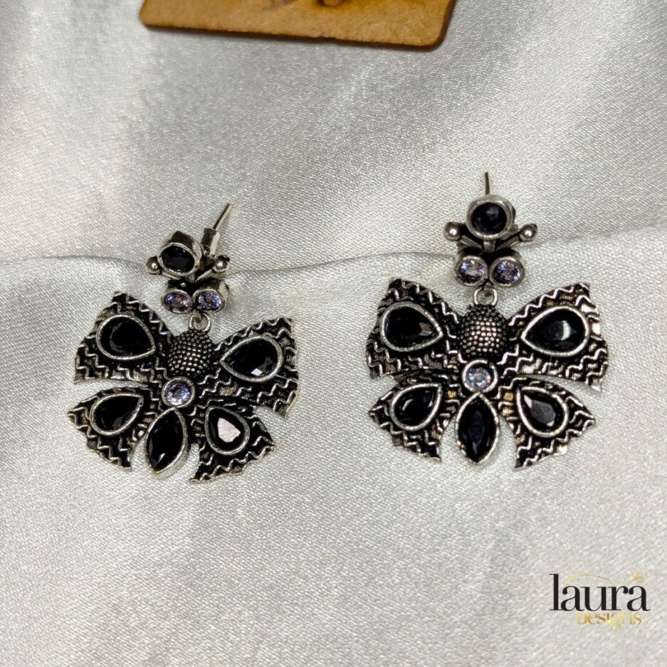 black stone earrings