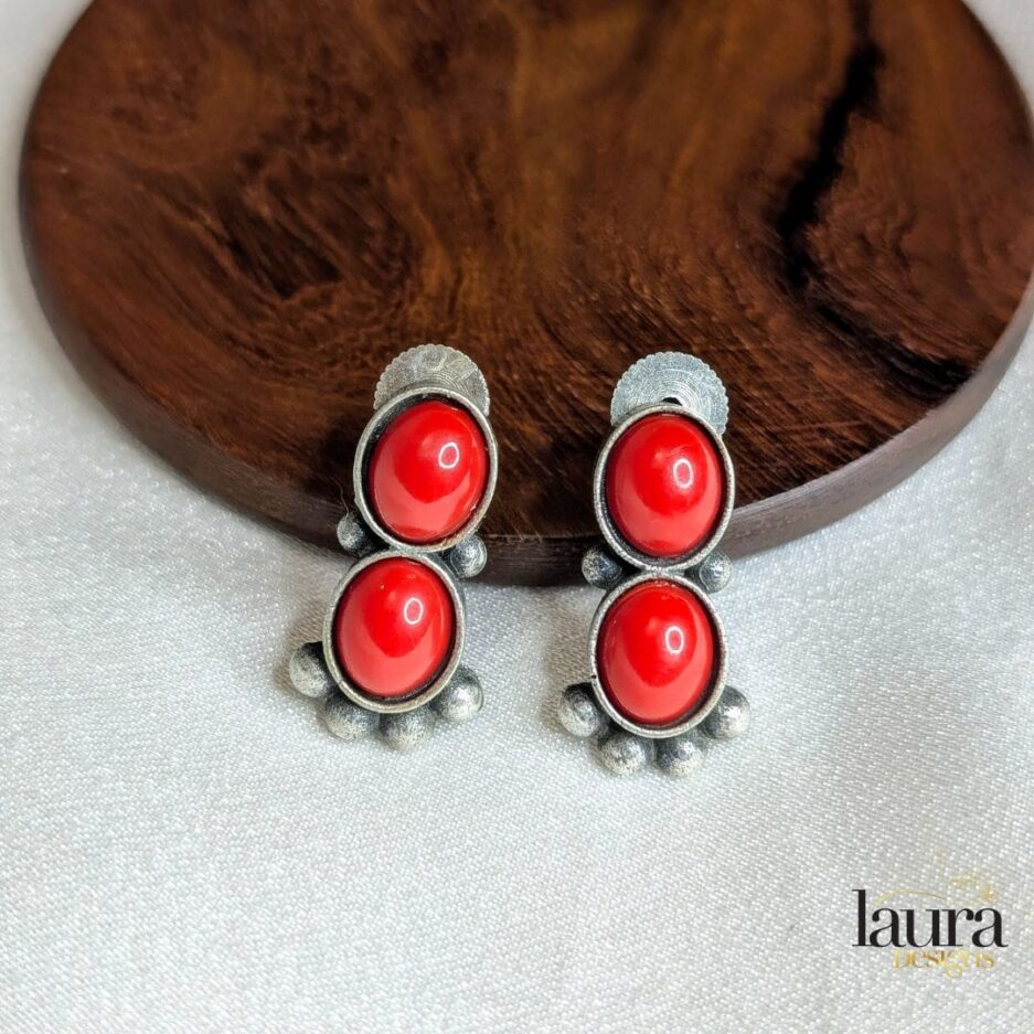 orange stone earrings