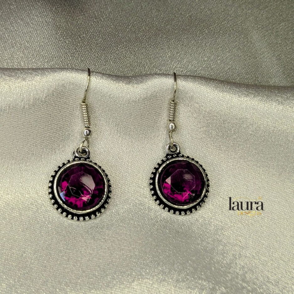 violet stone earrings