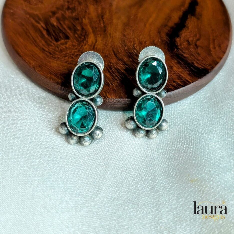 green stone earrings