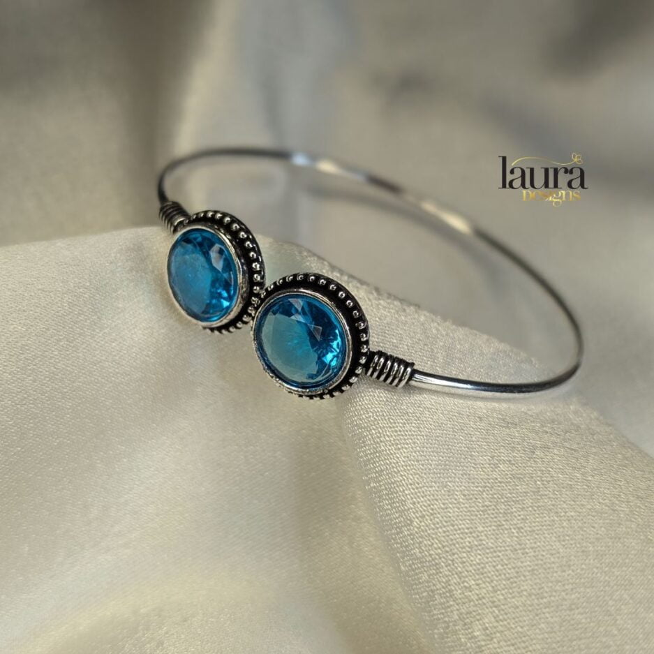 aqua blue stone bangle