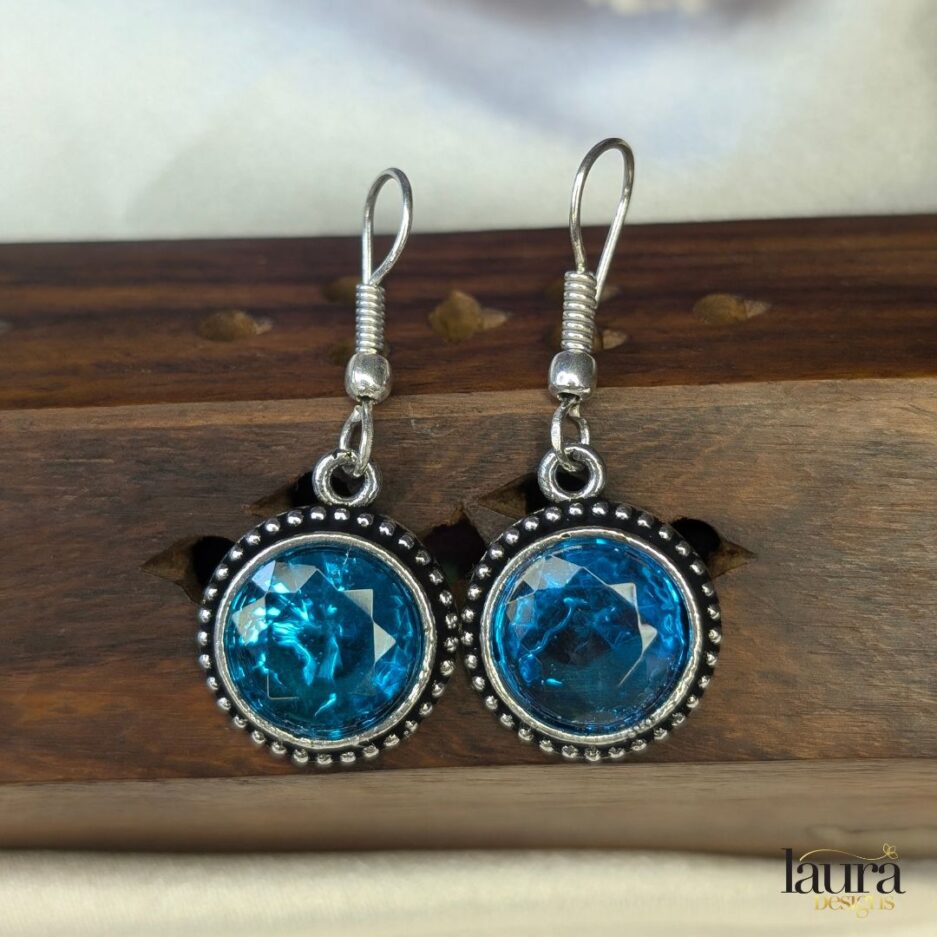 aqua blue stone earrings