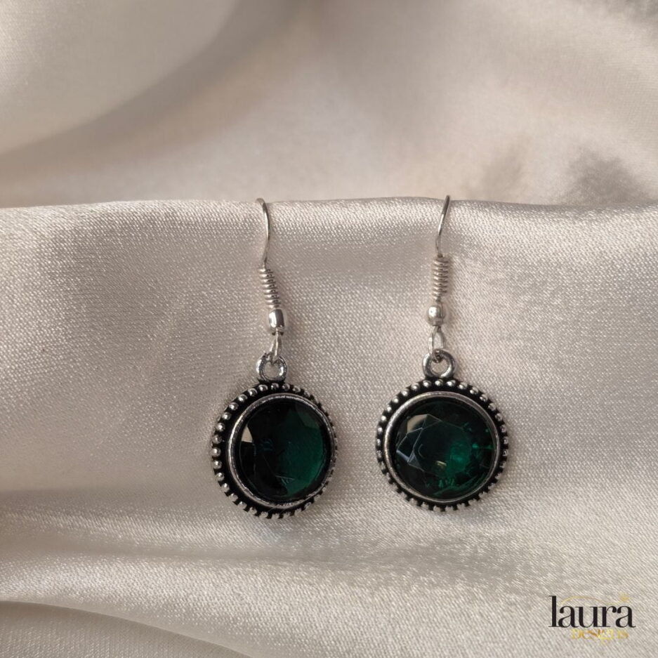 green stone earrings