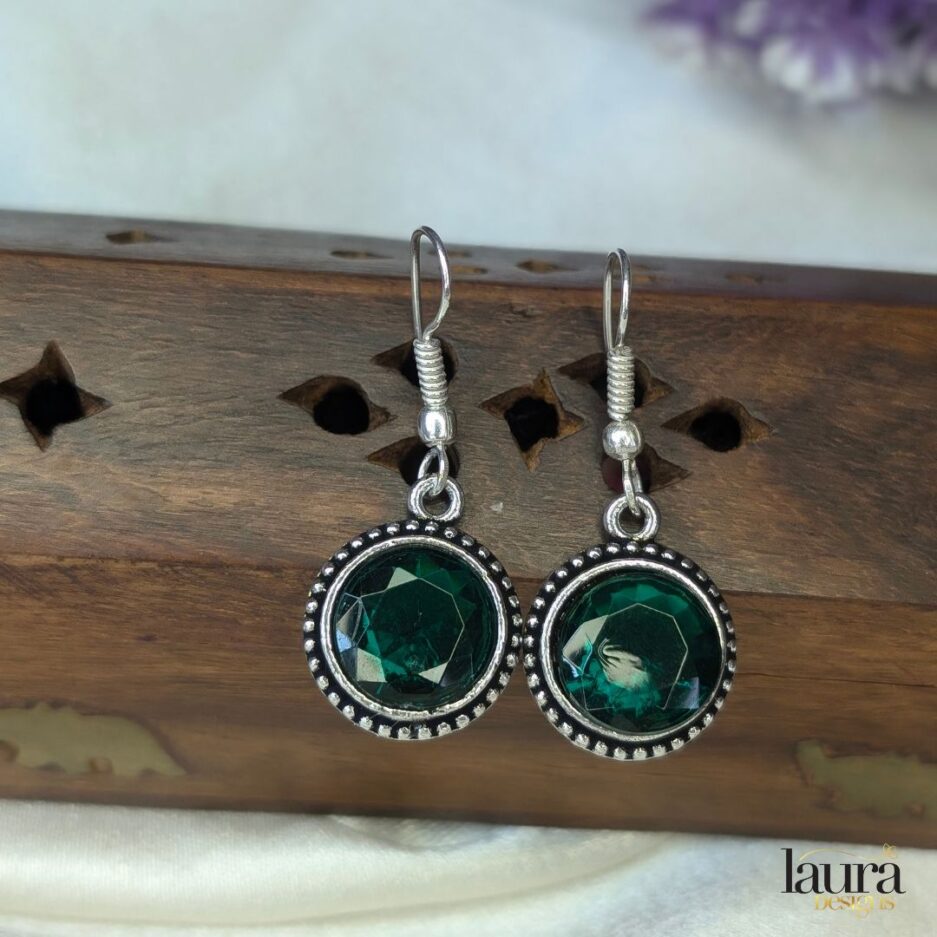 green stone earrings