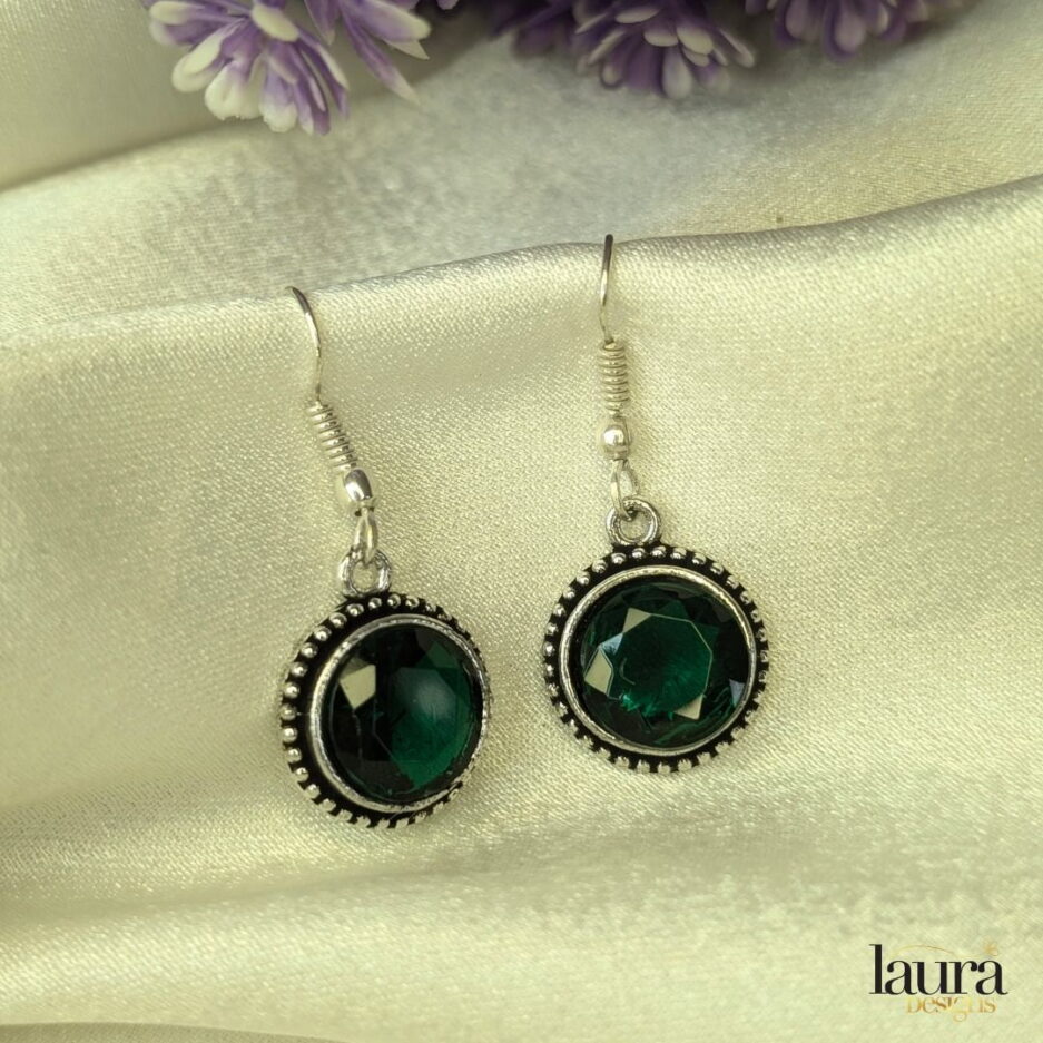 green stone earrings