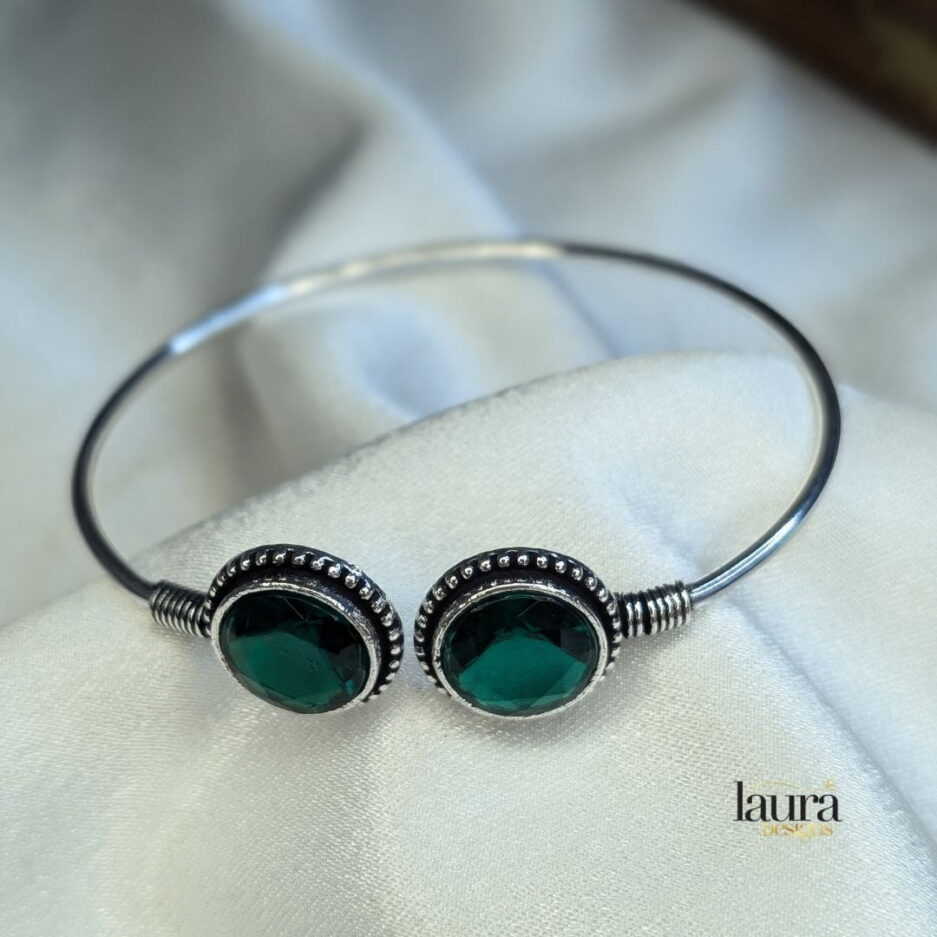 green stone bangle