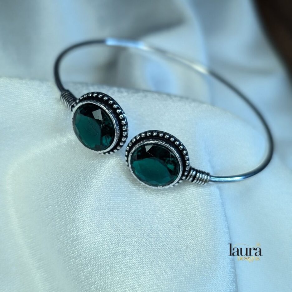 green stone bangle