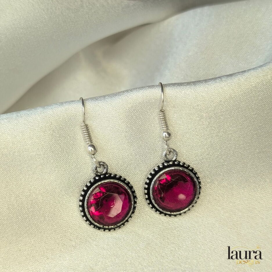 shilpa pink stone earrings