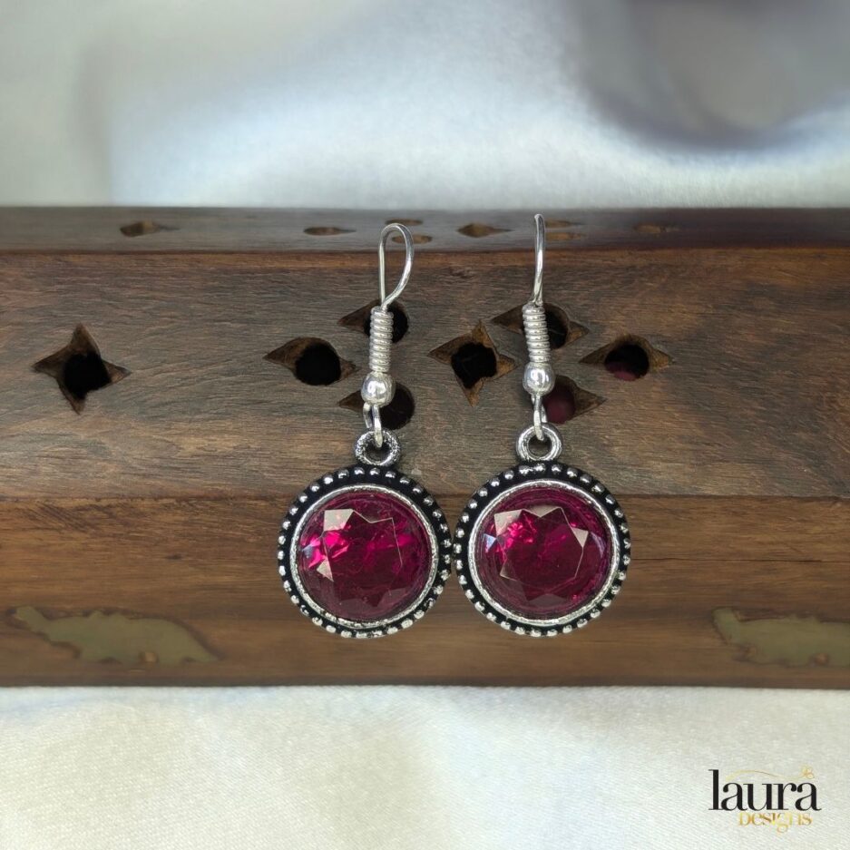 shilpa pink stone earrings