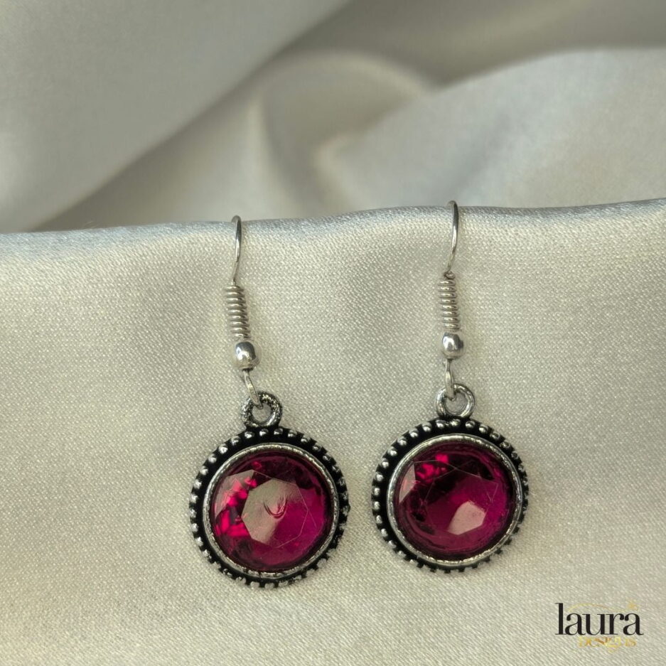 shilpa pink stone earrings