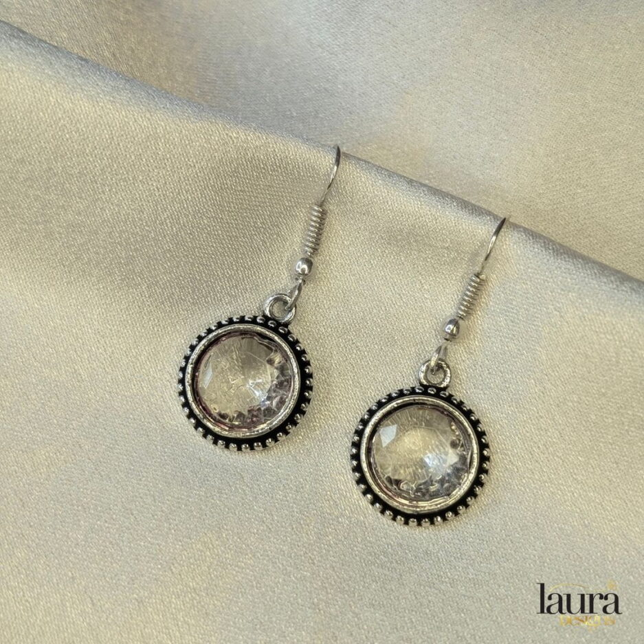 white stone earrings