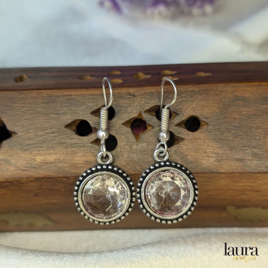 white stone earrings